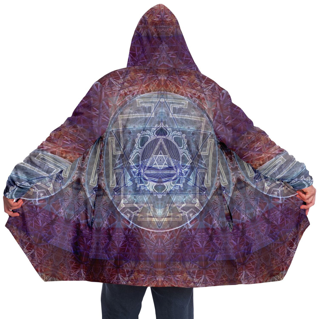 Sacred Violet Cuddle Cloak | Unisex Minky Sherpa Lined Hooded Coat | Women and Mens Festival Coat | Mountain Fashion