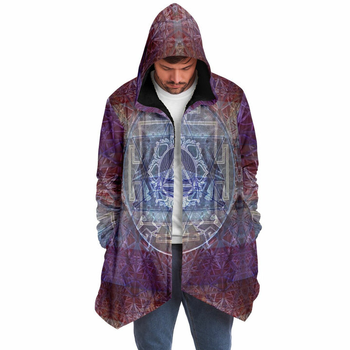 Sacred Violet Cuddle Cloak | Unisex Minky Sherpa Lined Hooded Coat | Women and Mens Festival Coat | Mountain Fashion