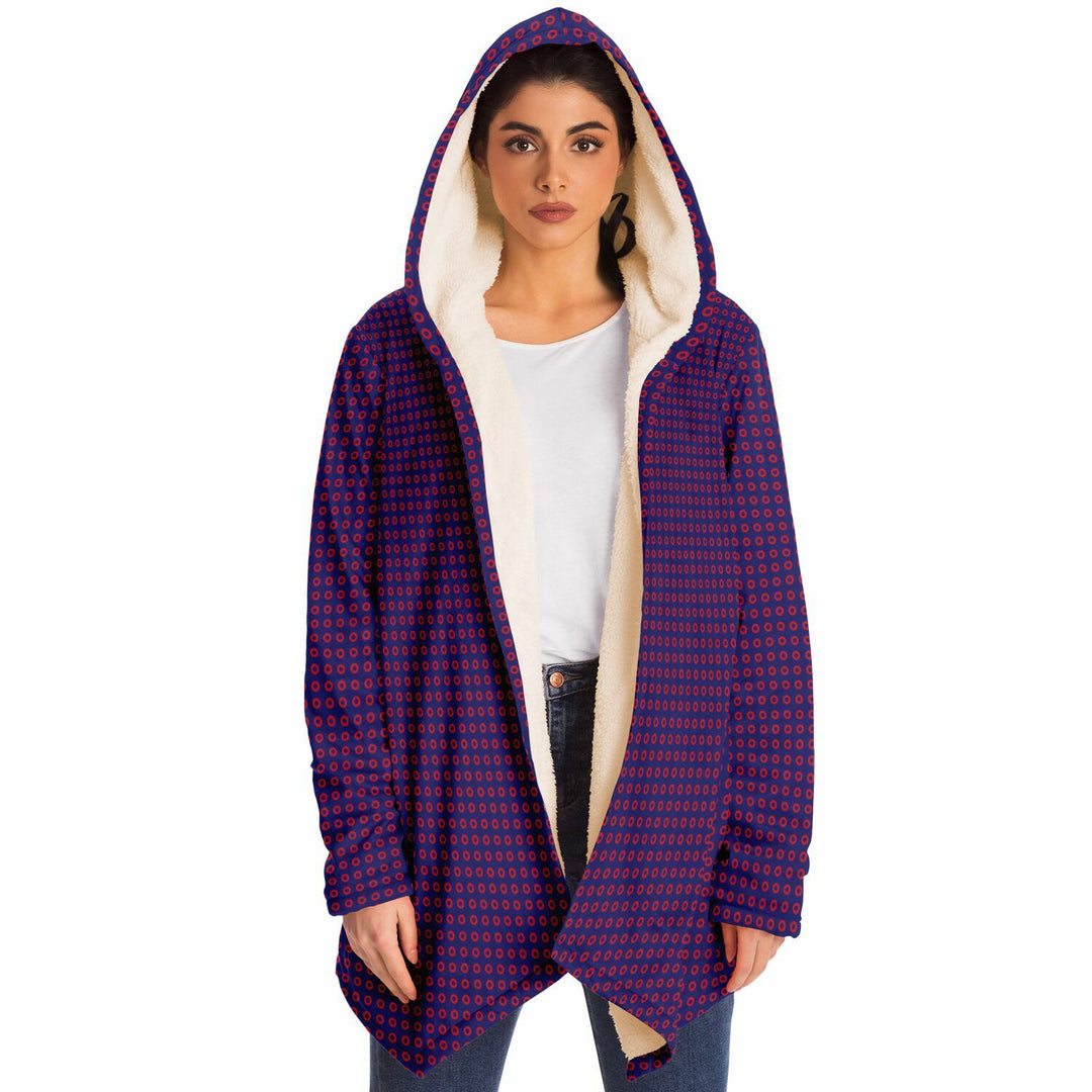 Fishman Phish Donuts Cuddle Cloak | Unisex Minky Sherpa Hooded Coat | Women and Mens Festival Coat | Mountain Fashion