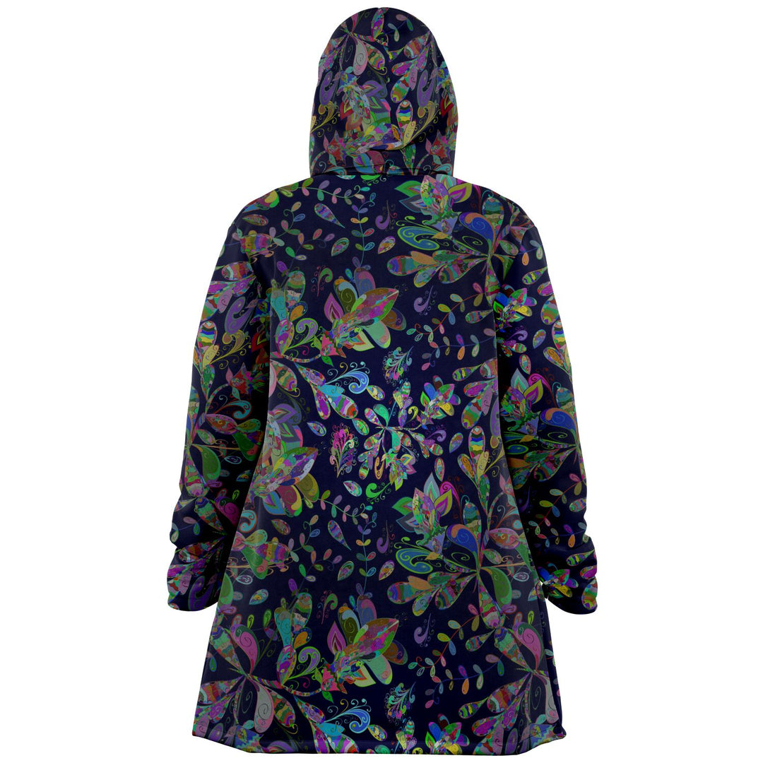 Petal Pop Cuddle Cloak | Unisex Minky Sherpa Lined Hooded Coat | Women and Mens Festival Coat | Mountain Fashion