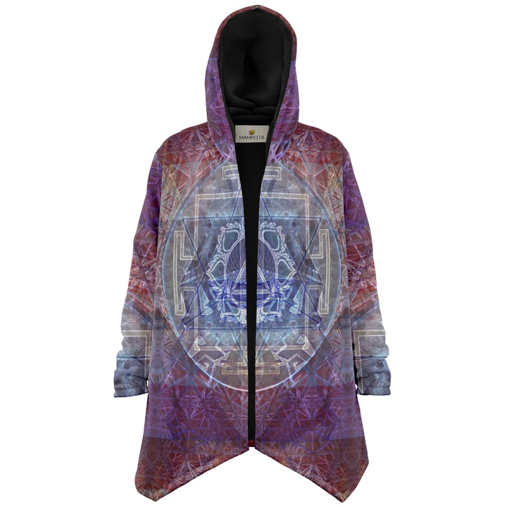 Sacred Violet Cuddle Cloak | Unisex Minky Sherpa Lined Hooded Coat | Women and Mens Festival Coat | Mountain Fashion