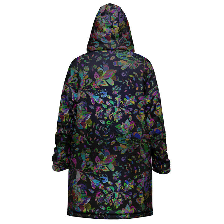 Petal Pop Cuddle Coat | Unisex Minky Sherpa Lined Coat with Hood, Zipper and Pockets | Women and Mens Festival Coat | Mountain Fashion