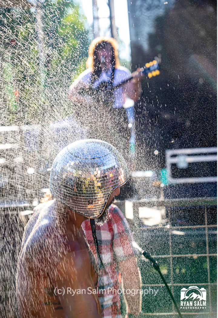 Silver Disco Ball Helmet / Party Hat / Festival Hat / Burning Man Hat / EDC Hat, Rave Hat