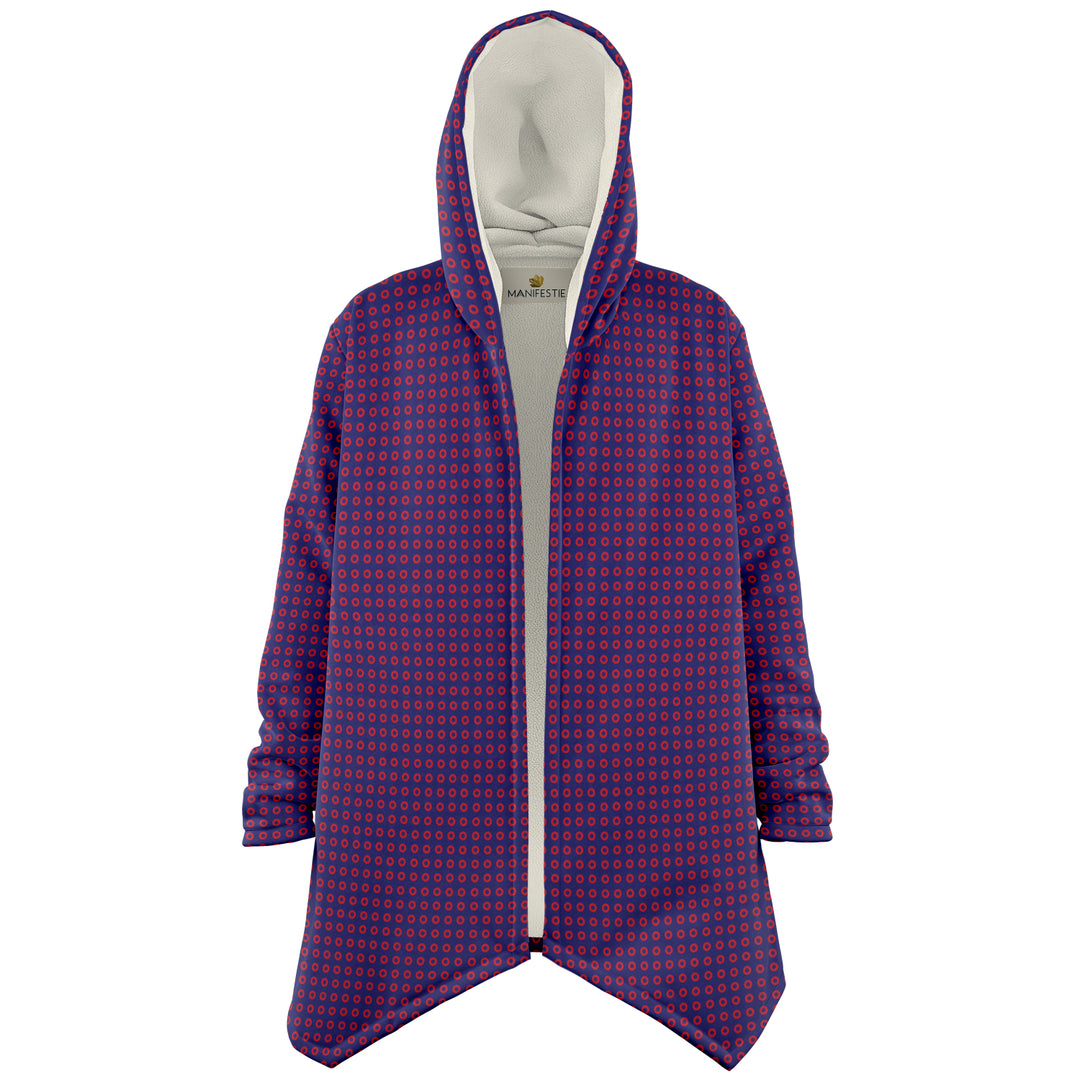 Fishman Phish Donuts Cuddle Cloak | Unisex Minky Sherpa Hooded Coat | Women and Mens Festival Coat | Mountain Fashion