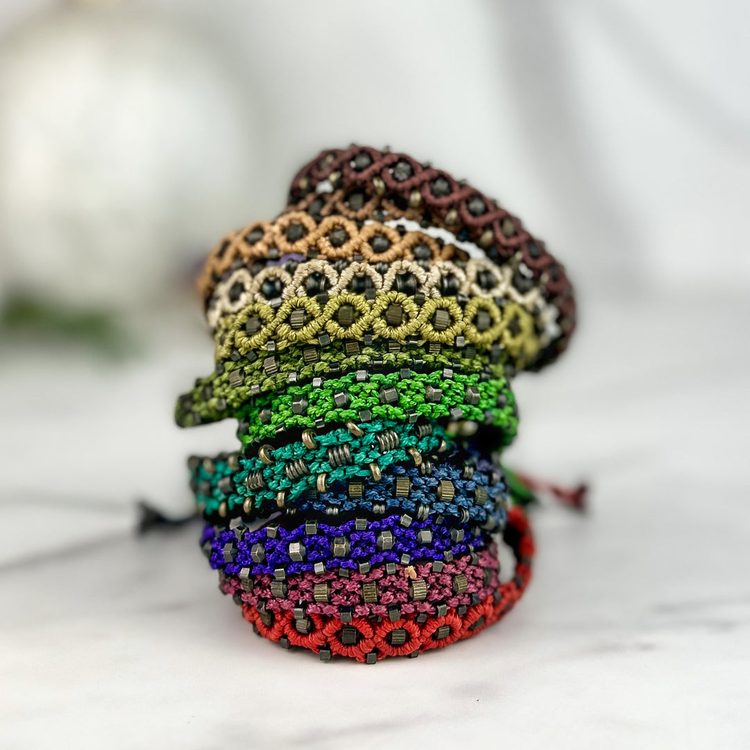 Handmade, Stackable Macrame Bracelets