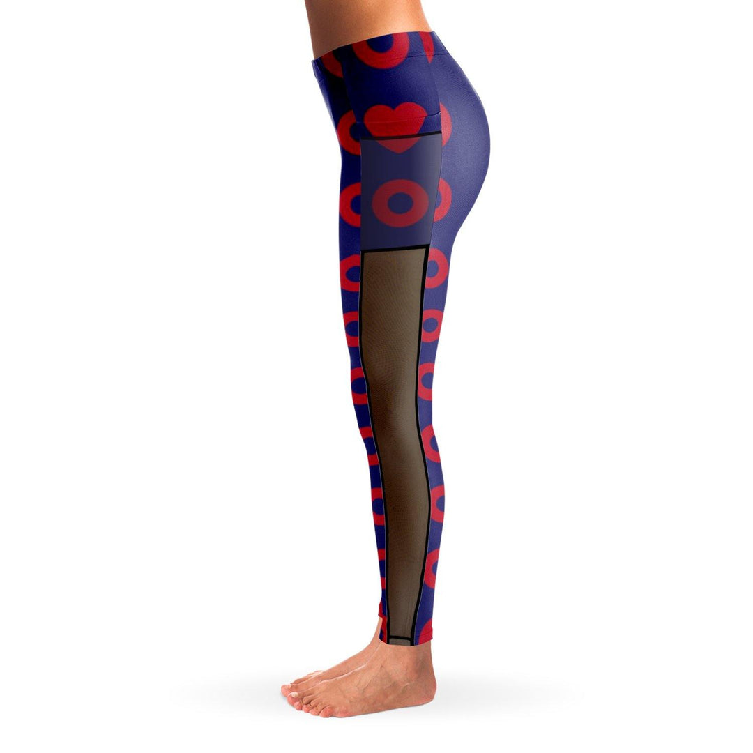 Fishman Donuts and Heart Premium Mesh Pocket Yoga Leggings | Phish Band | Black Trim - Manifestie