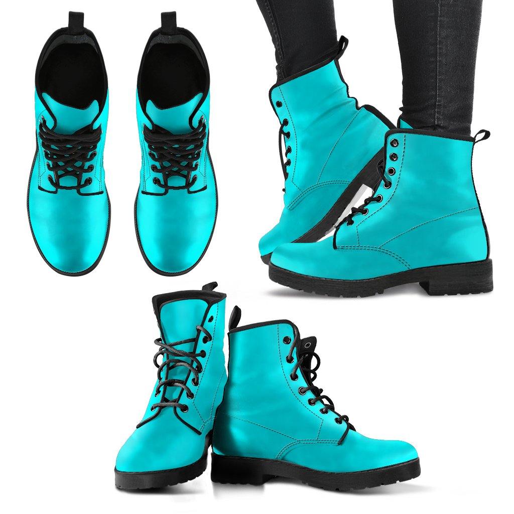 Turquoise Vegan Leather Boots - Manifestie