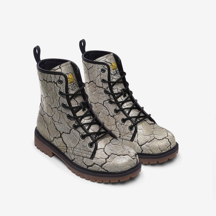 Black Rock Desert Memory Foam Boots | All Season Lace Up Boot | Combat Boot Lace Up Boot | Graphic Shoes, Artistic