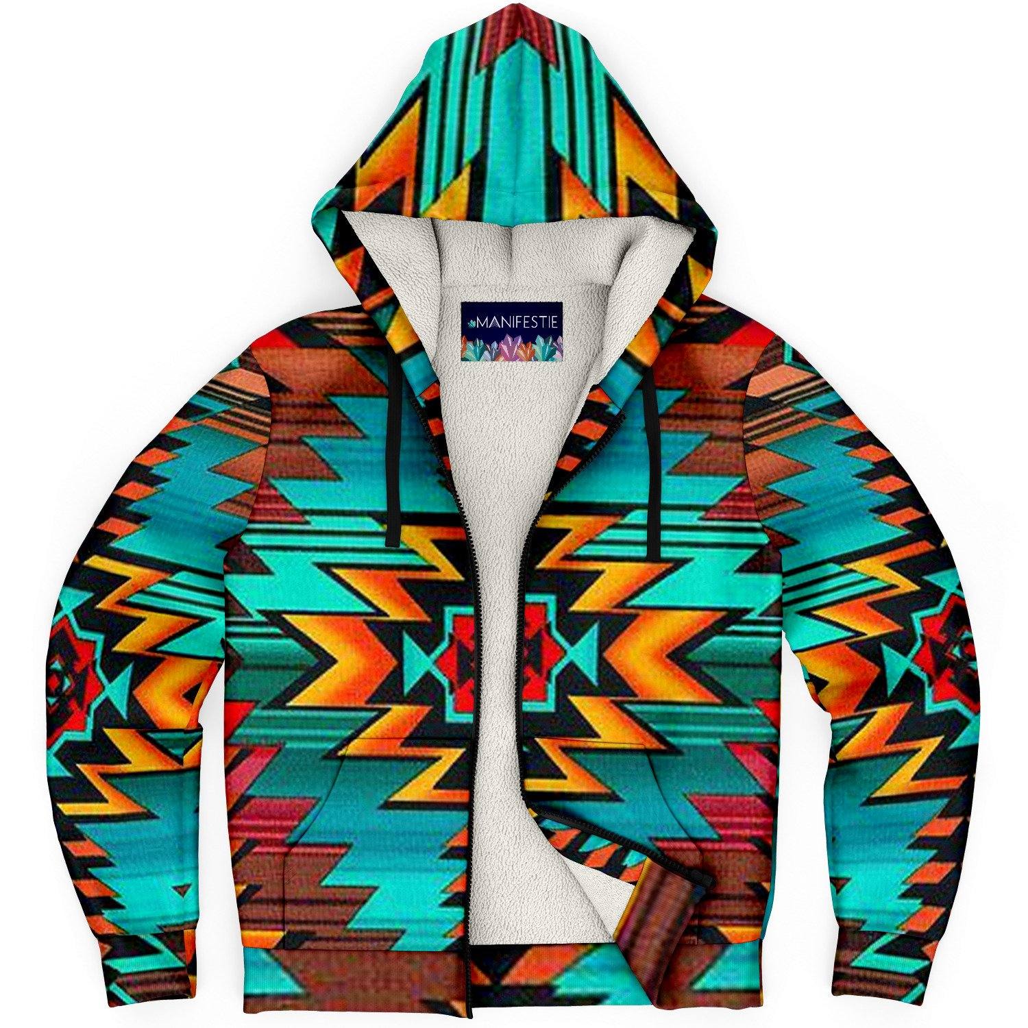 Tribal Desert Dreams Premium Sherpa Lined Zip Hoodie - Manifestie