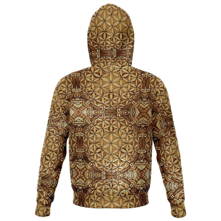 GOLD FLOWER OF LIFE  PREMIUM ZIP UP HOODIE - Manifestie