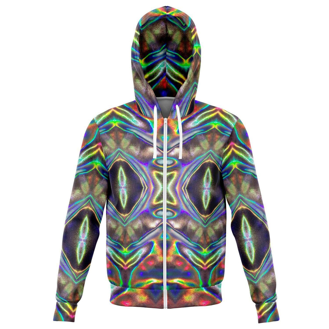 HOLOGRAPHIC PRINT PREMIUM ZIP UP HOODIE - Manifestie