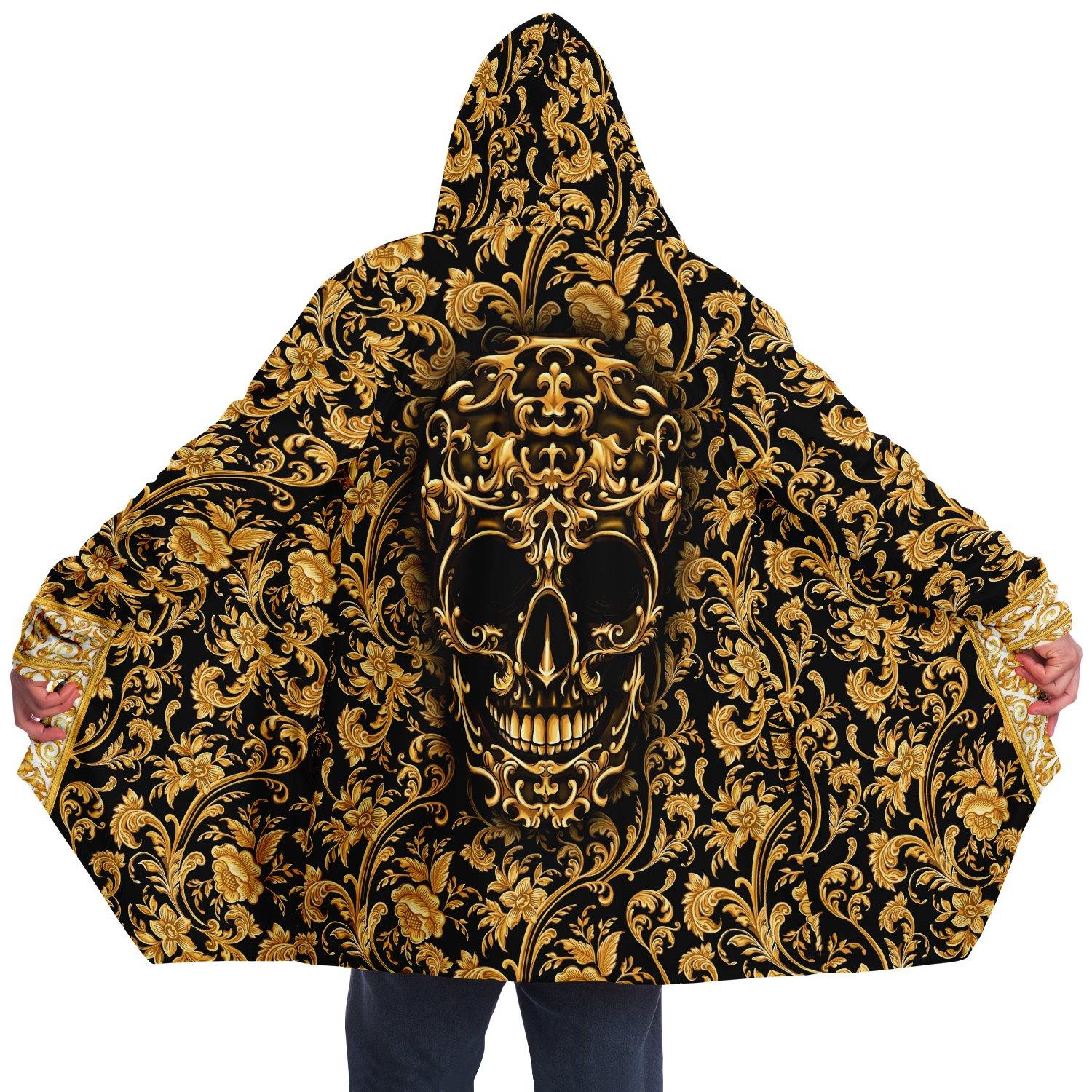 Gold Barock Skull Premium Sherpa Cloak - Manifestie