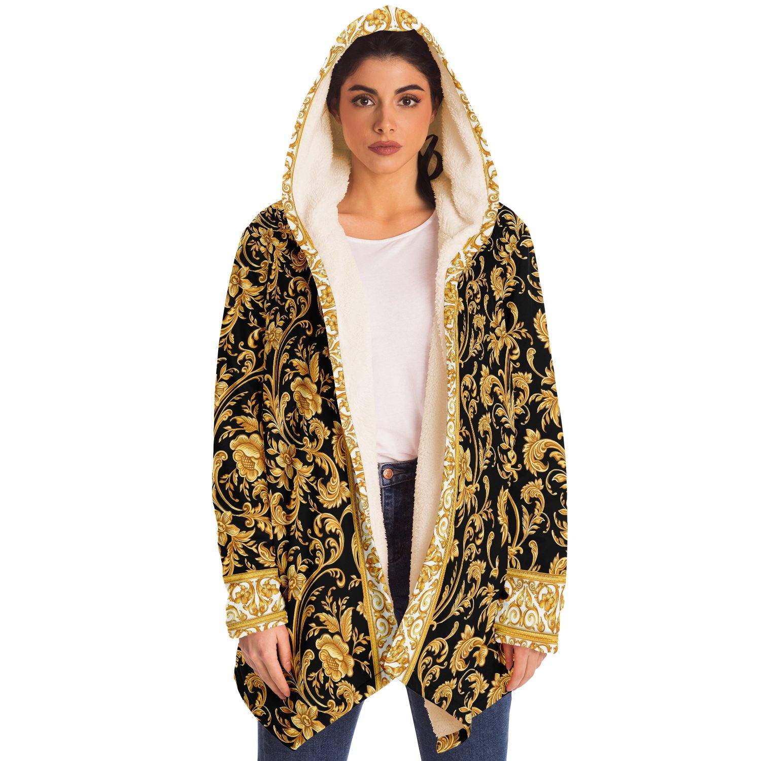 Gold Barock Skull Premium Sherpa Cloak - Manifestie