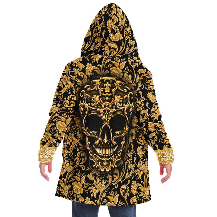 Gold Barock Skull Premium Sherpa Cloak - Manifestie