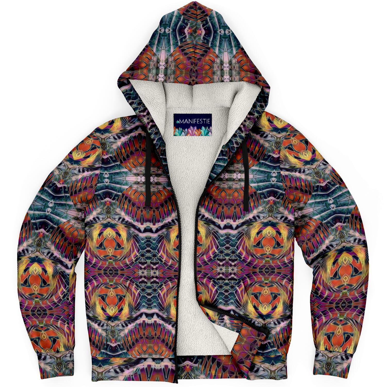 Kinich Ahau Premium Sherpa Lined Zip Hoodie - Manifestie