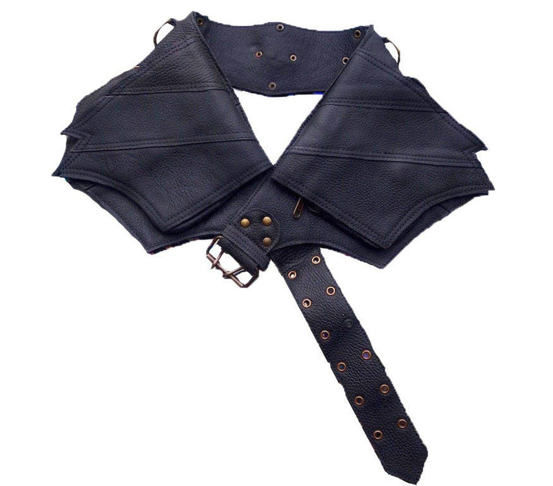 Leather Utility Belt | Winged Black, 4 Pocket | Saddle | travel, cosplay, festival - Manifestie