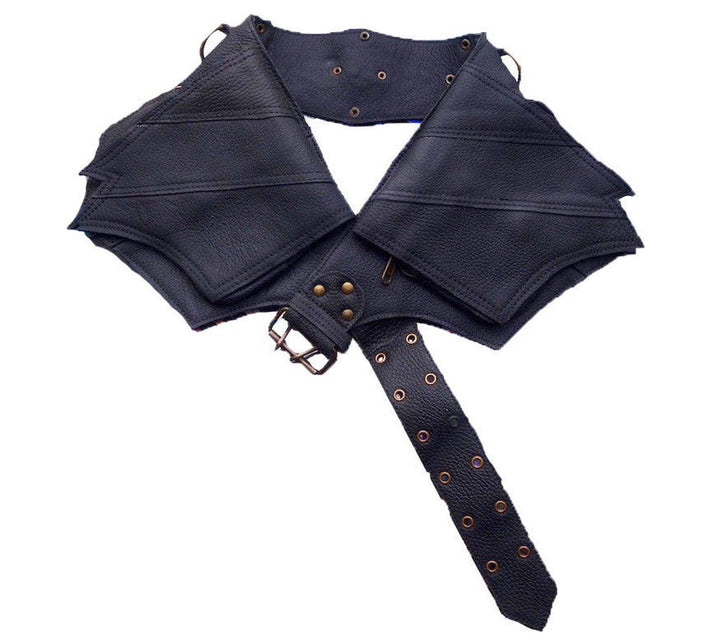 Leather Utility Belt | Winged Black, 4 Pocket | Saddle | travel, cosplay, festival - Manifestie