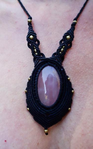 Tiger Eye Macrame Necklace | Ziba Design | Protective Stone | Micro-Macrame | Unisex, Healing Crystal Jewelry