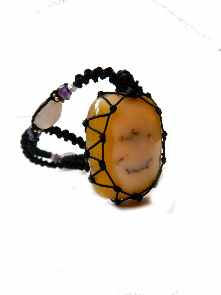 MILK AGATE macrame Necklace – Your Stone for Protection - Manifestie