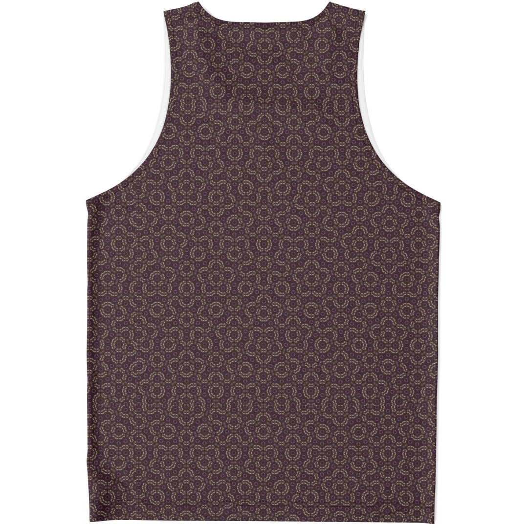 Mosaic Fractal Tank Top – Mocha Geometric Pattern Tank