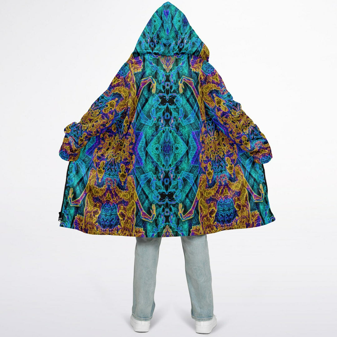 Seer Cuddle Coat | Unisex Minky Sherpa Lined Coat with Hood, Zipper and Pockets | Women and Mens Festival Coat | Mountain Fashion