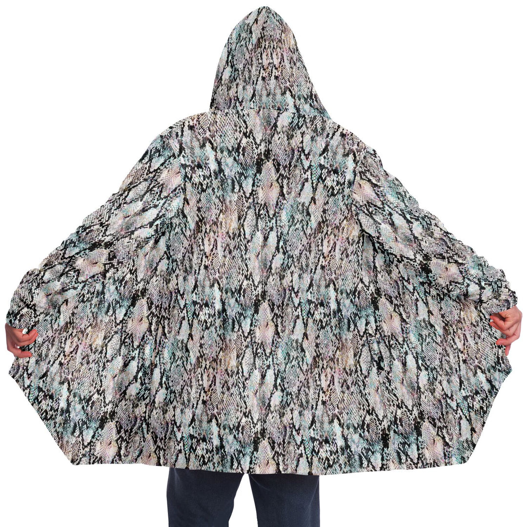 Prism Python Cuddle Cloak | Unisex Minky Sherpa Hooded Coat | Women and Mens Festival Coat | Mountain Fashion
