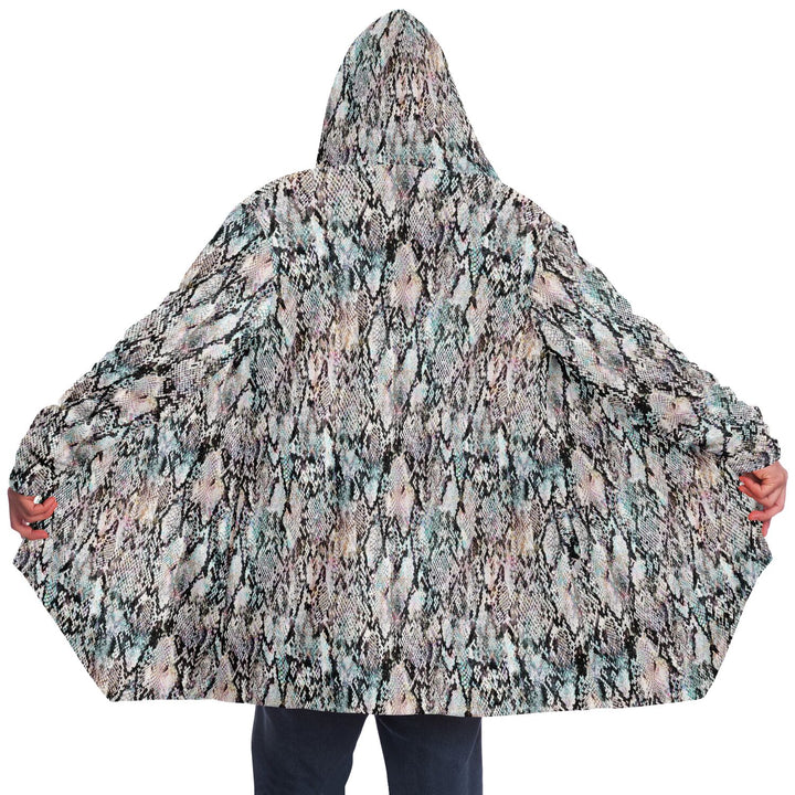 Prism Python Cuddle Cloak | Unisex Minky Sherpa Hooded Coat | Women and Mens Festival Coat | Mountain Fashion