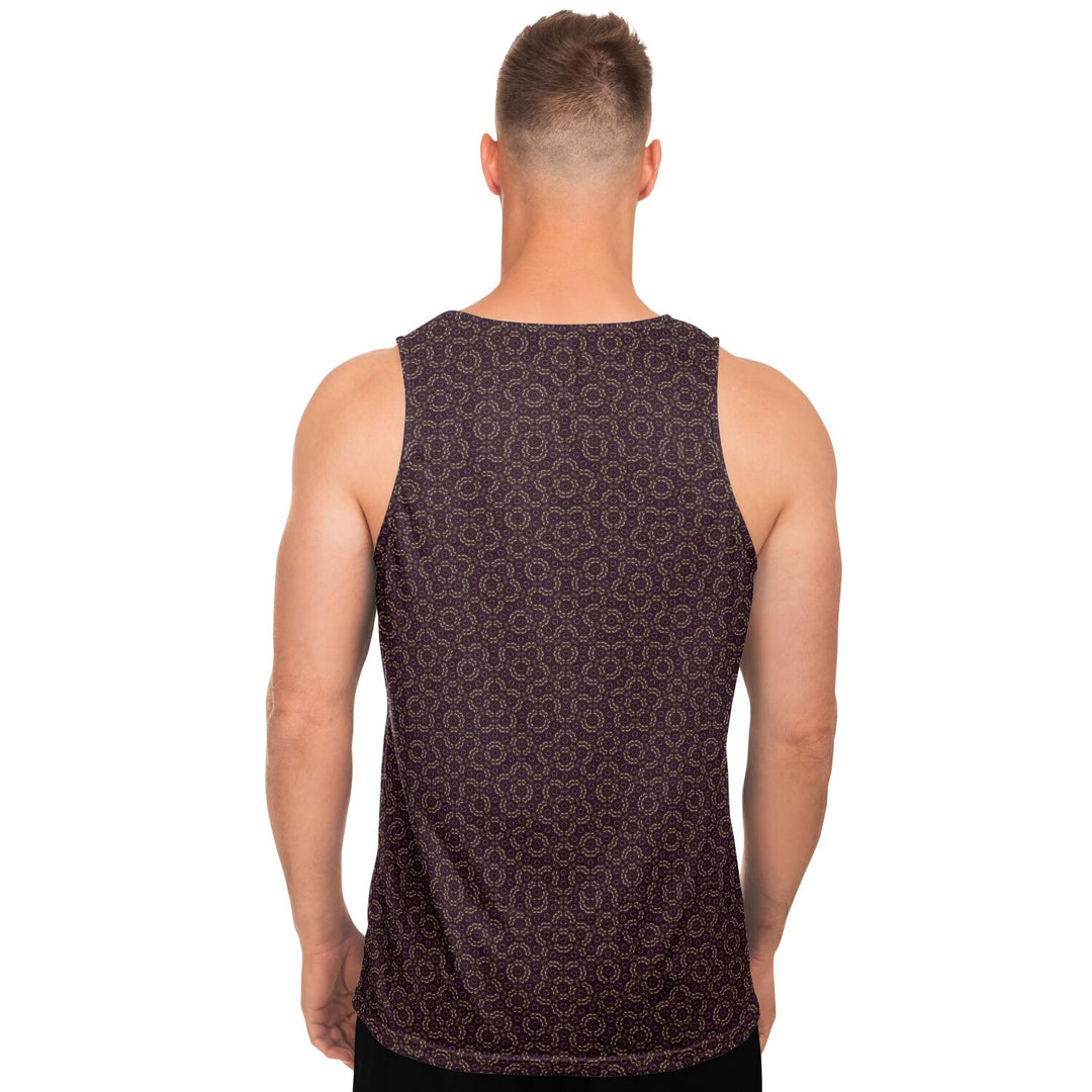 Mosaic Fractal Tank Top – Mocha Geometric Pattern Tank