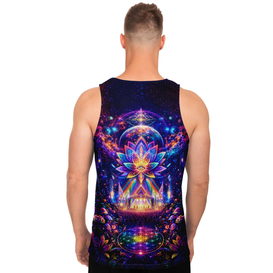 Cosmic Concert Tank Top – Psychedelic Lotus Stage Festival Shirt