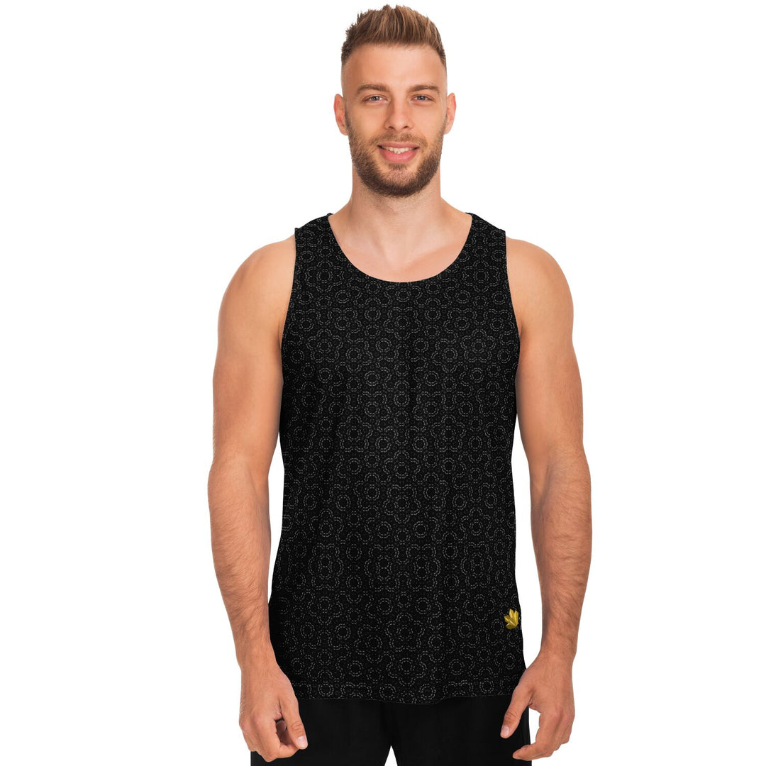 Mosaic Fractal Tank Top – Black Geometric Pattern Tank