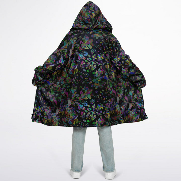 Petal Pop Cuddle Coat | Unisex Minky Sherpa Lined Coat with Hood, Zipper and Pockets | Women and Mens Festival Coat | Mountain Fashion