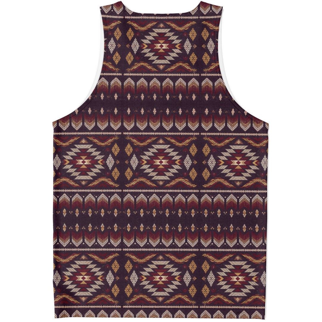Midnight Mesa Tank Top – Southwestern Geometric Pattern Shirt