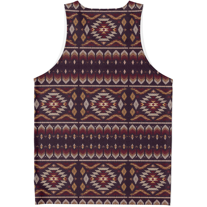 Midnight Mesa Tank Top – Southwestern Geometric Pattern Shirt