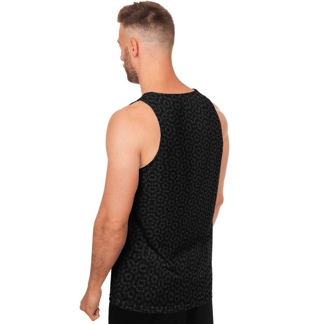 Mosaic Fractal Tank Top – Black Geometric Pattern Tank
