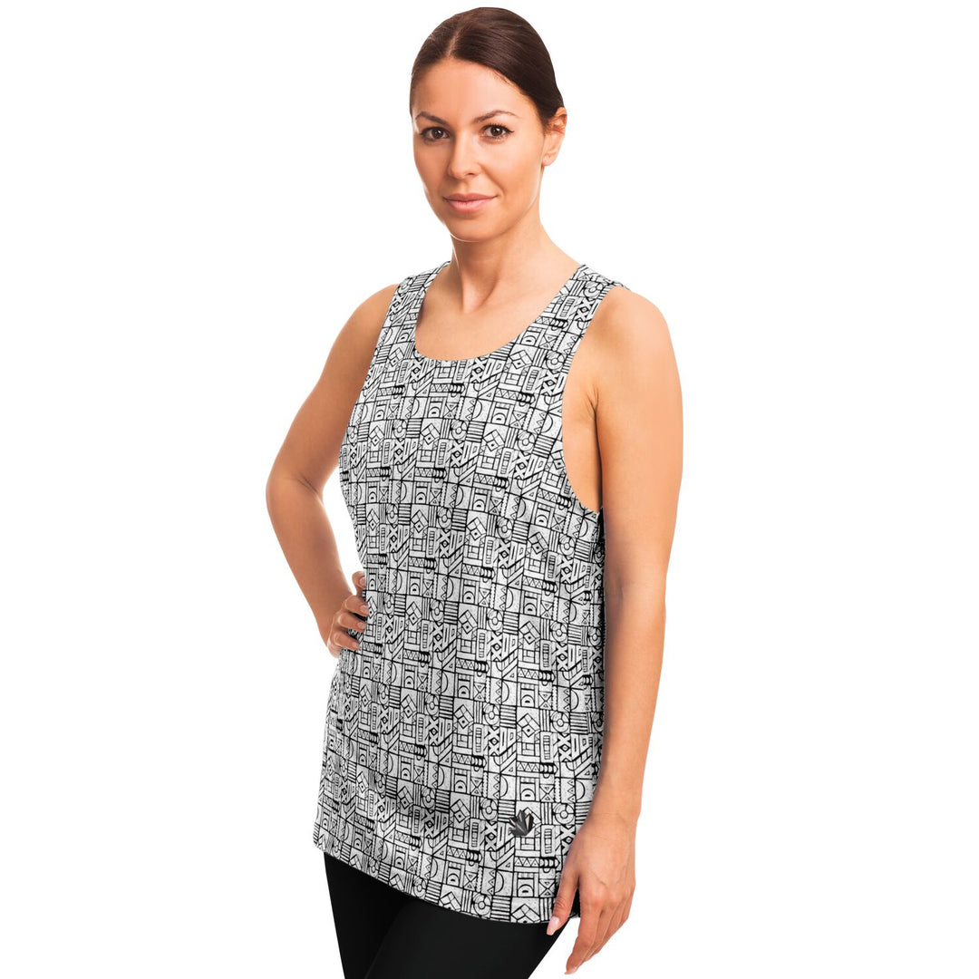 Zentangle Tank Top – Black &amp; White Pattern Statement Tank