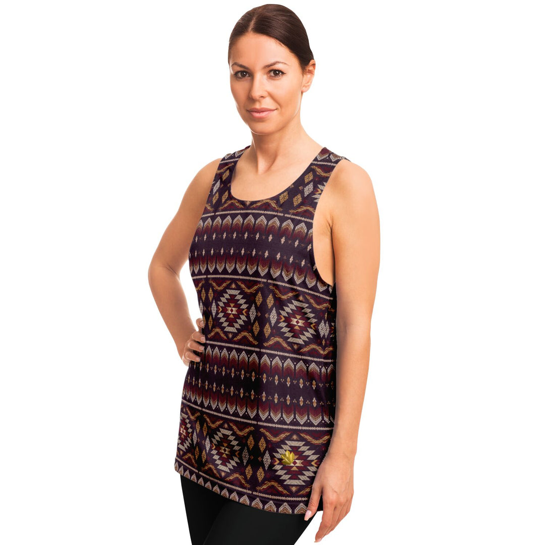 Midnight Mesa Tank Top – Southwestern Geometric Pattern Shirt