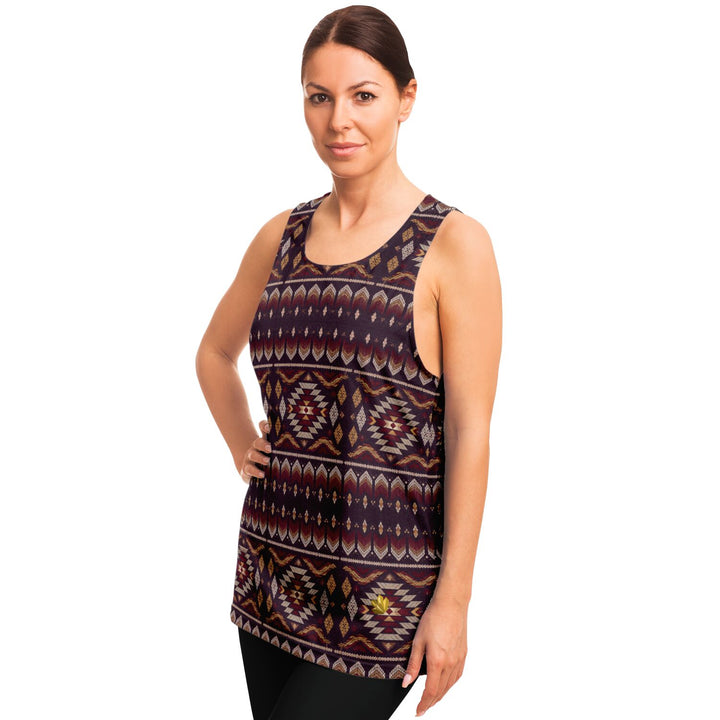 Midnight Mesa Tank Top – Southwestern Geometric Pattern Shirt