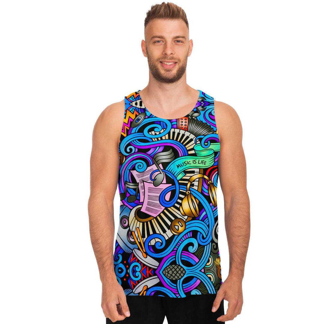 Music Is Life Festival Tank Top – Bold Concert Shirt for Jam Shows, Raves &amp; Summer Fits