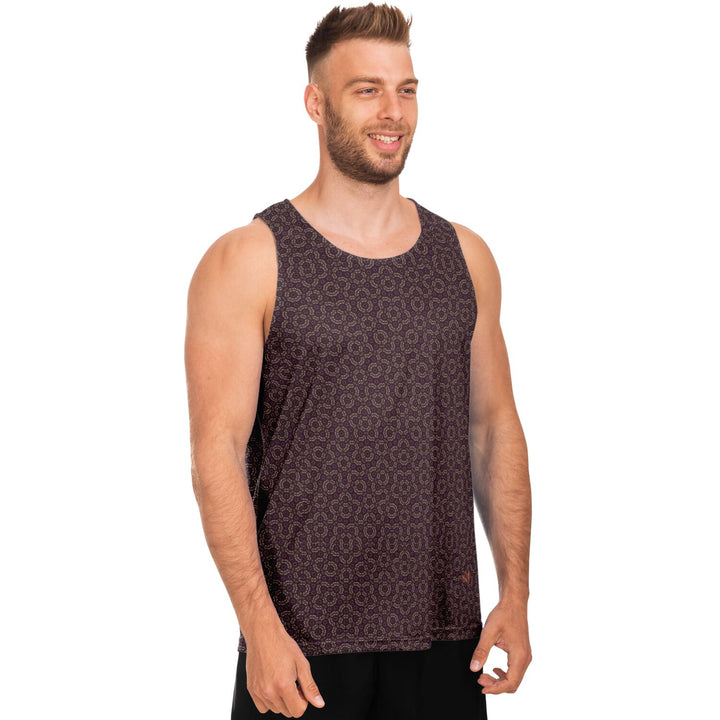 Mosaic Fractal Tank Top – Mocha Geometric Pattern Tank