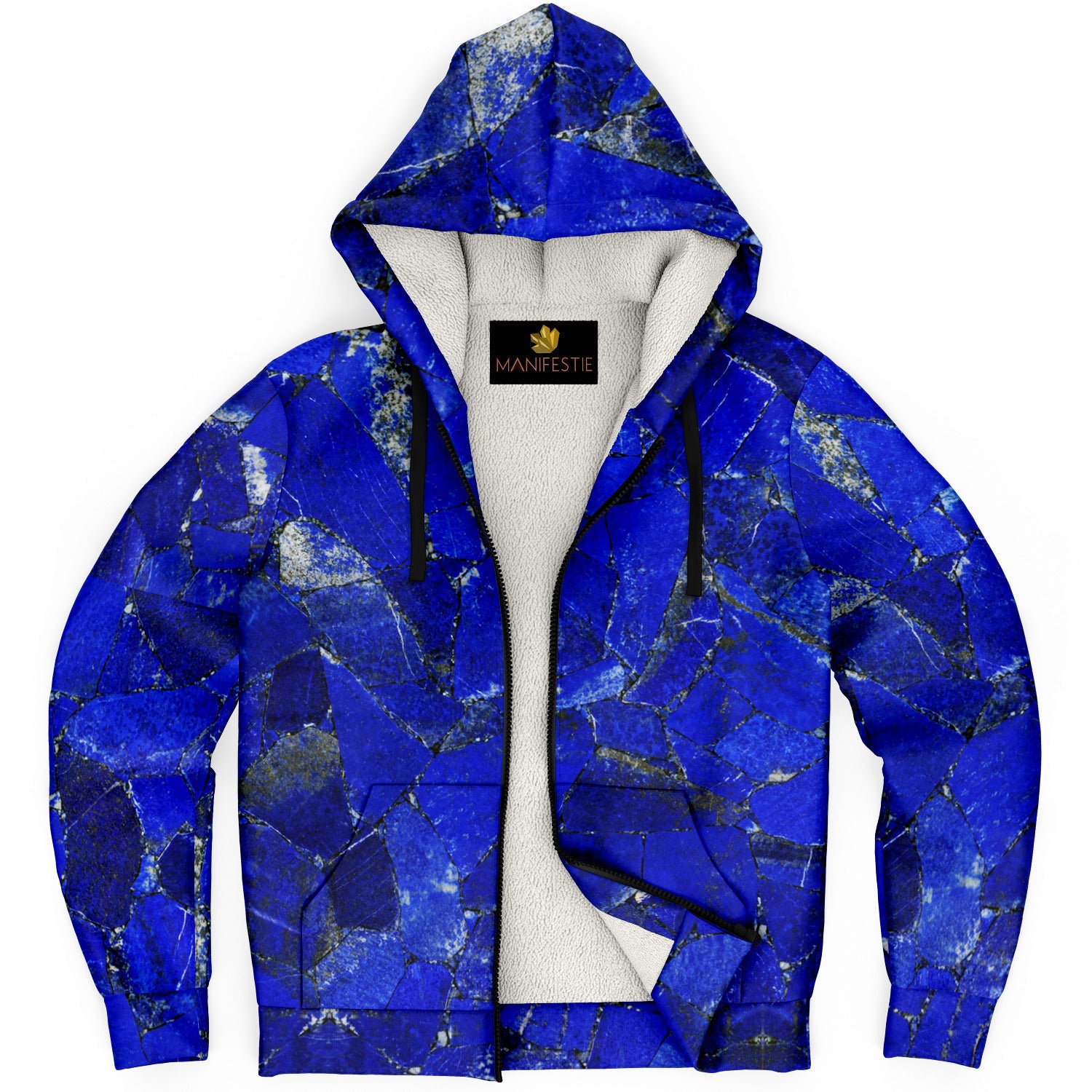 Lapis Lazuli Premium Sherpa Lined Zip Up Hoodie