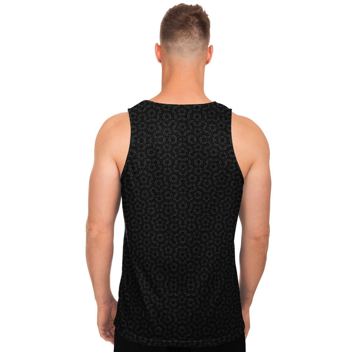 Mosaic Fractal Tank Top – Black Geometric Pattern Tank