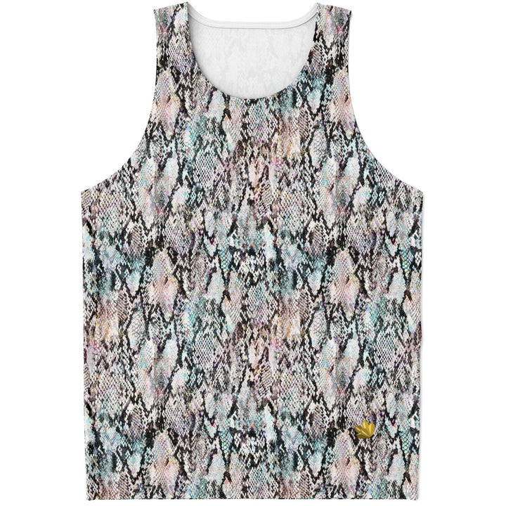 Prism Python Tank Top | Black | Snake Print Festival Shirt