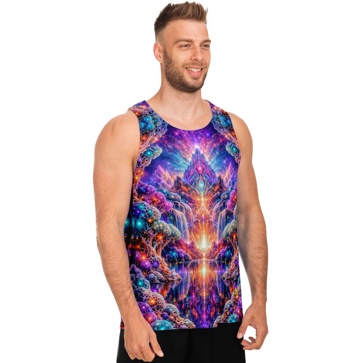 Fractal Falls Tank Top – Psychedelic Mountain Landscape Tank