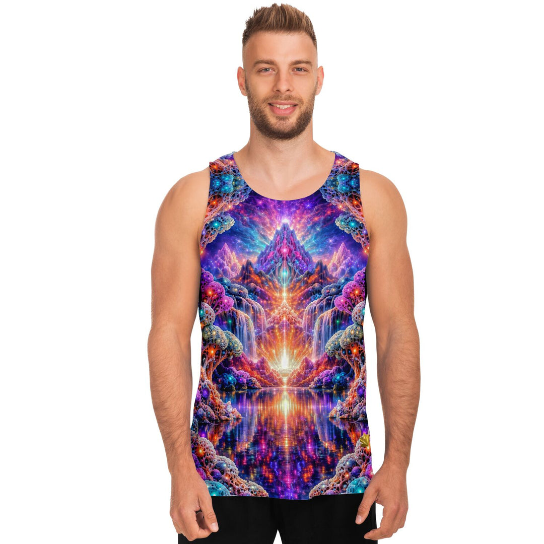 Fractal Falls Tank Top – Psychedelic Mountain Landscape Tank