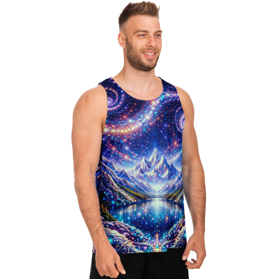 Cosmic Sierra Mountains Tank Top - Visionary Psychedelic Shirt