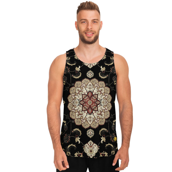 Classic Persian Tank Top | Black | Ornate Mandala Festival Shirt