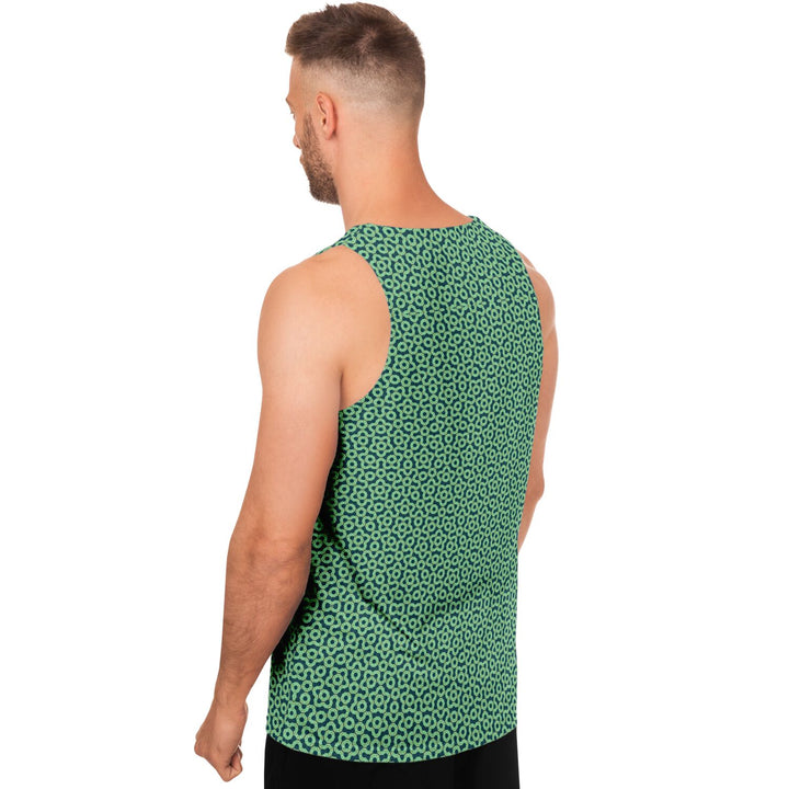 Mosaic Fractal Tank Top – Green Geometric Pattern Tank