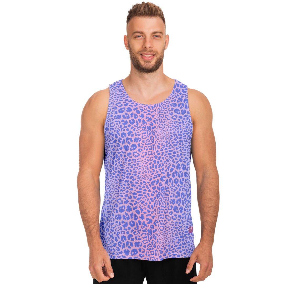 Lavender Leopard Tank Top – Gradient Animal Print Festival Shirt