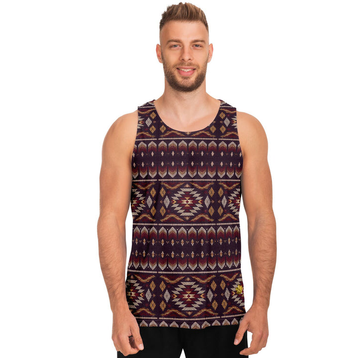 Midnight Mesa Tank Top – Southwestern Geometric Pattern Shirt