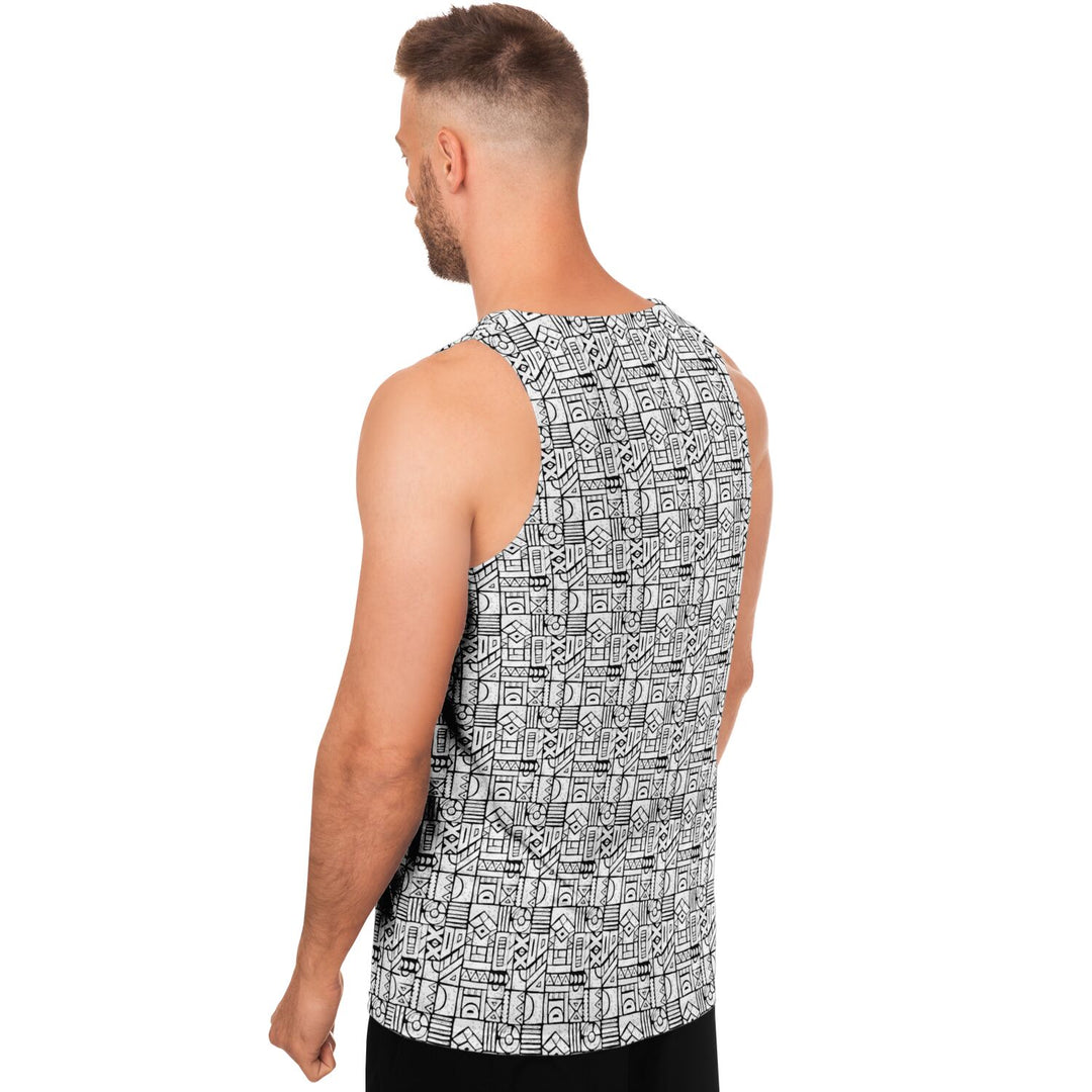 Zentangle Tank Top – Black &amp; White Pattern Statement Tank